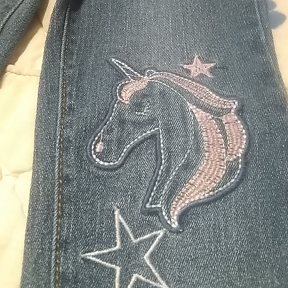 Girls Epic Threads Size 5 Unicorn Jeans - Picture 3 of 4